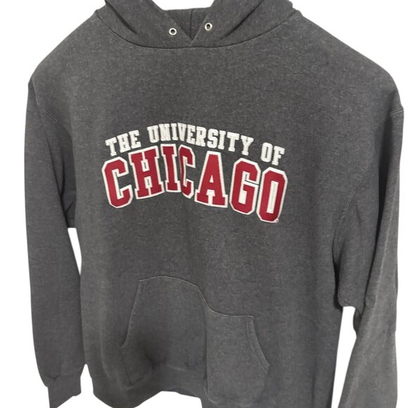 University of Chicago Hooded Sweatshirt Mens Size Large Embroidered Champion - Picture 4 of 6